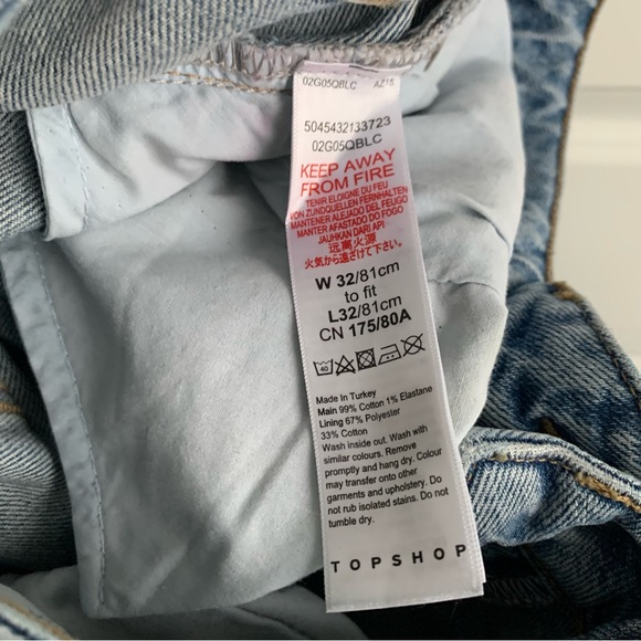 Topshop Raw Hem Crop Straight Leg Jeans - Picture 3 of 6